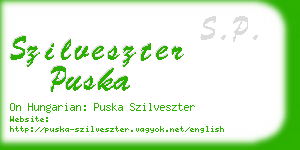 szilveszter puska business card